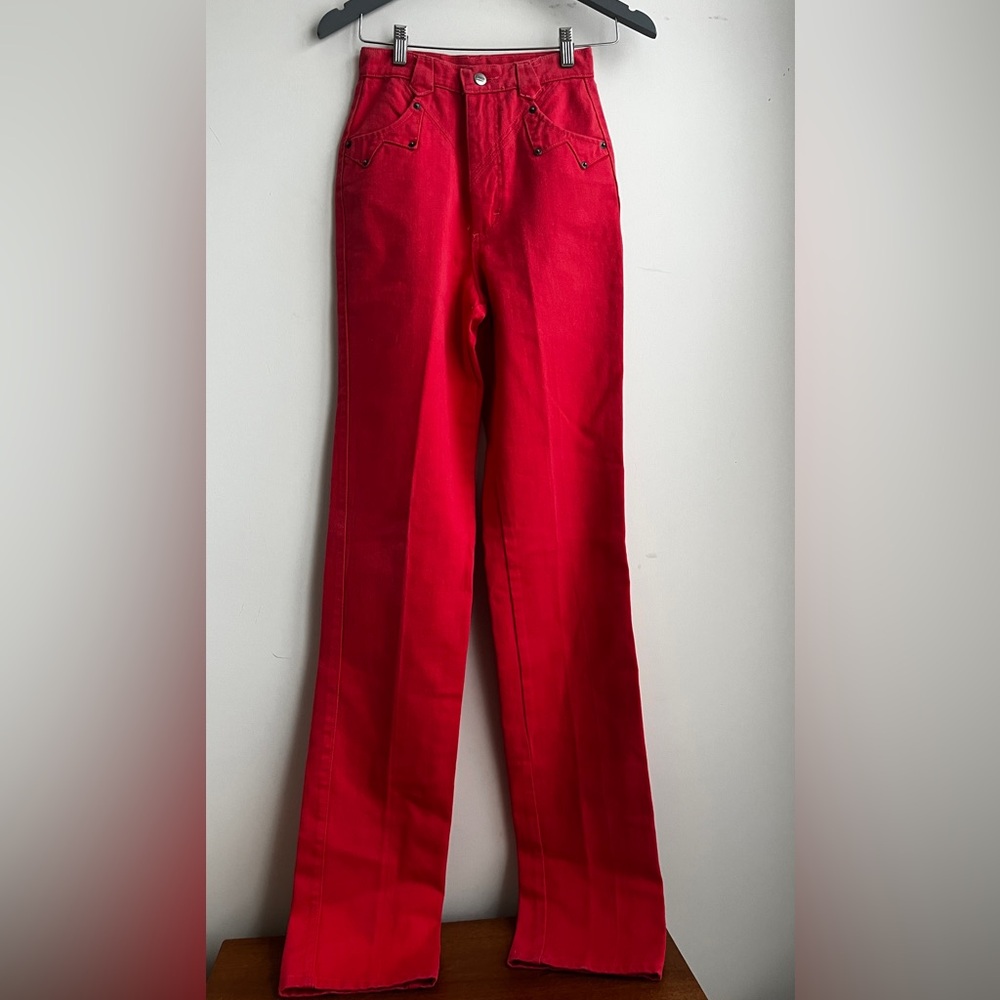 High-Rise Red Women's Jeans